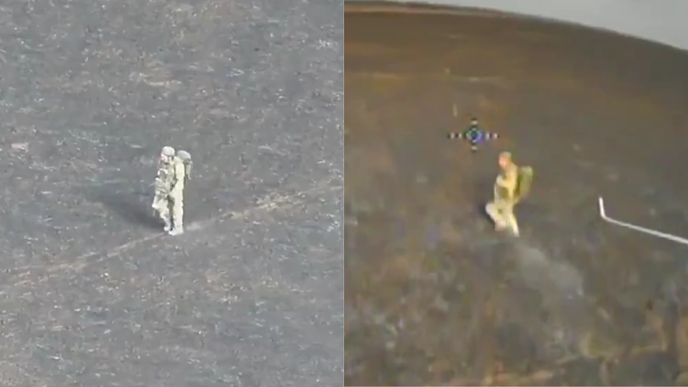 Un dron ucraniano abatió a un soldado ruso.