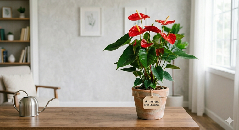 Anturio, una de las plantas que parecen artificiales. Anturio, una de las plantas que parecen artificiales. 