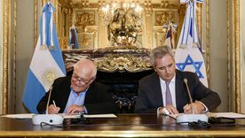 El Ministro de Turismo de Israel, Haim Katz, y el canciller argentino Pablo Quirno.