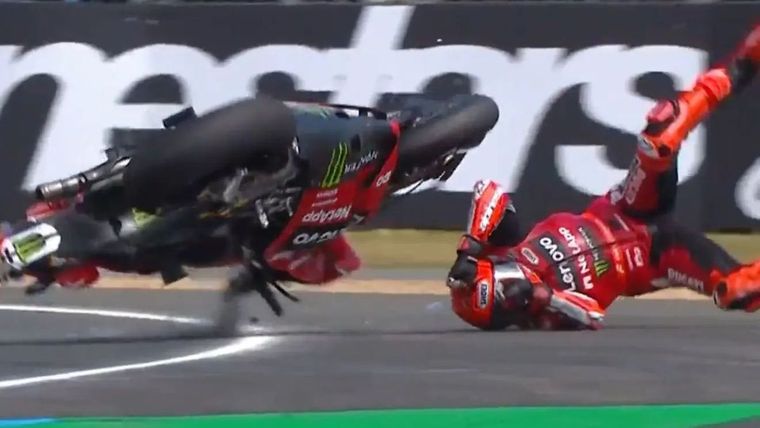 Marc Márquez voló por los aires sobre el final de la Sprint en Le Mans.