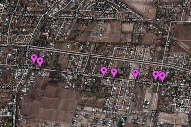 MDZol | El mapa de los robos ocurridos en esta calle. Foto: Google Maps
