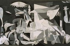 El Guernica representa el sufrimiento de los españoles durante la Guerra Civil, enfocándose en los bombardeos alemanes e italianos en un pequeño pueblo vasco. Foto: Museo Nacional Centro de Arte Reina Sofía, Madrid,