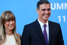 Pedro Sánchez publicó un extenso comunicado en X diciendo que su esposa, Begoña Gómez, defenderá su honor. Foto: REUTERS
