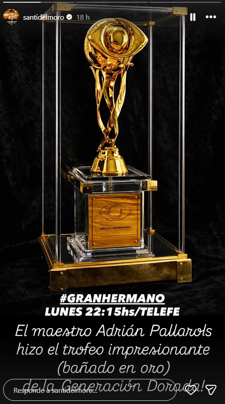 El trofeo de la edición dorada de Gran Hermano. El trofeo de la edición dorada de Gran Hermano.