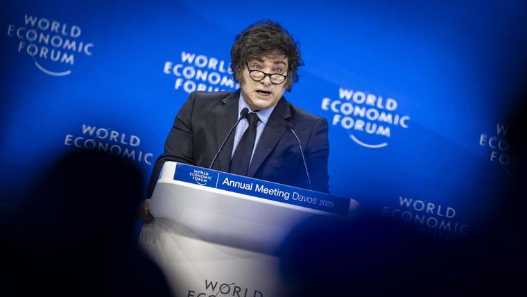 Javier Milei en el foro de Davos. Javier Milei en el foro de Davos.