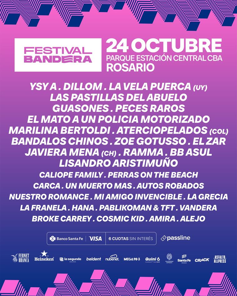 Se conoció el Line Up del Festival Bandera 2026. Se conoció el Line Up del Festival Bandera 2026.