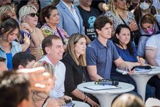 Danya Tavela junto a Diego Santilli y Martín Lousteau Foto: Twitter Danya Tavela.