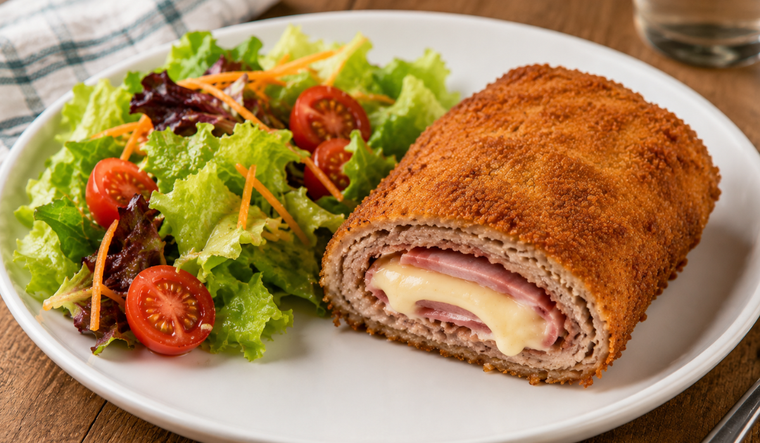 Milanesa rellena de mozzarella y jamón