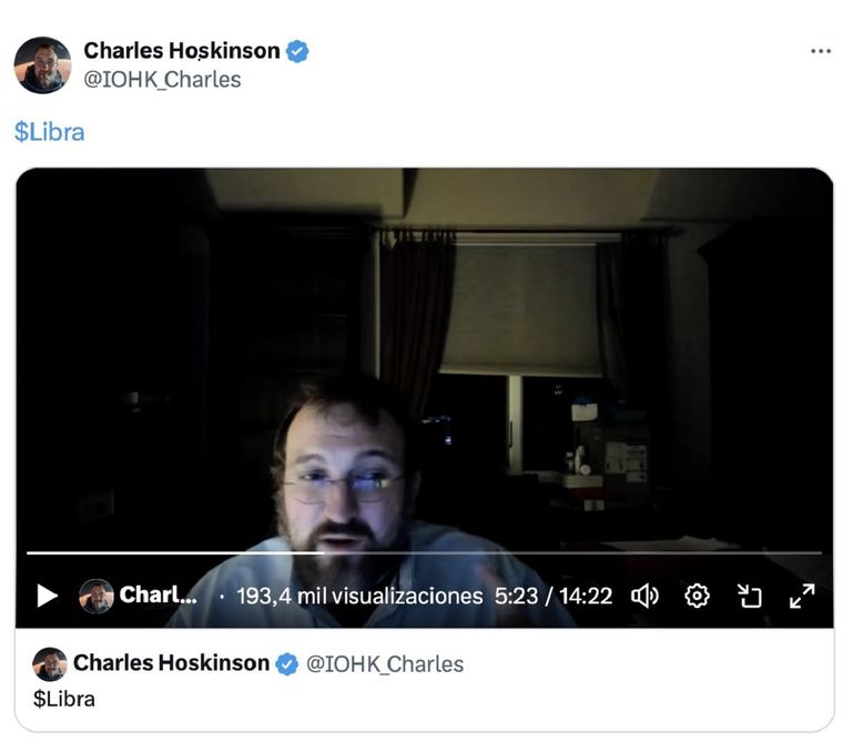 Charles Hoskinson, uno de los referentes cripto que se refirió al escándalo. Foto: X DE Charles Hoskinson