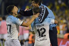 Costas celebra el triunfo de Racing. Foto: FotoBaires Costas celebra el triunfo de Racing. Foto: FotoBaires