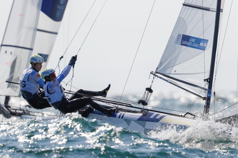 Lange y Carranza terminaron décimos la última regata de la jornada. Foto: EFE
