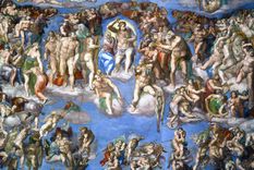 El Juicio Final mide 13,70 m por 12,20 m y en la pintura aparecen los santos católicos Pedro, Pablo, Andrés, Catalina, Lorenzo y Blas, entre otros. Imagen: Wikipedia.