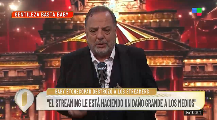 Baby Etchecopar apuntó contra los streamers. Baby Etchecopar apuntó contra los streamers.