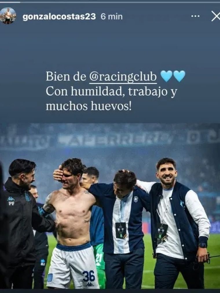 El picante mensaje de Gonzalo Costas tras el cruce con el Huevo Acuña. El picante mensaje de Gonzalo Costas tras el cruce con el Huevo Acuña.