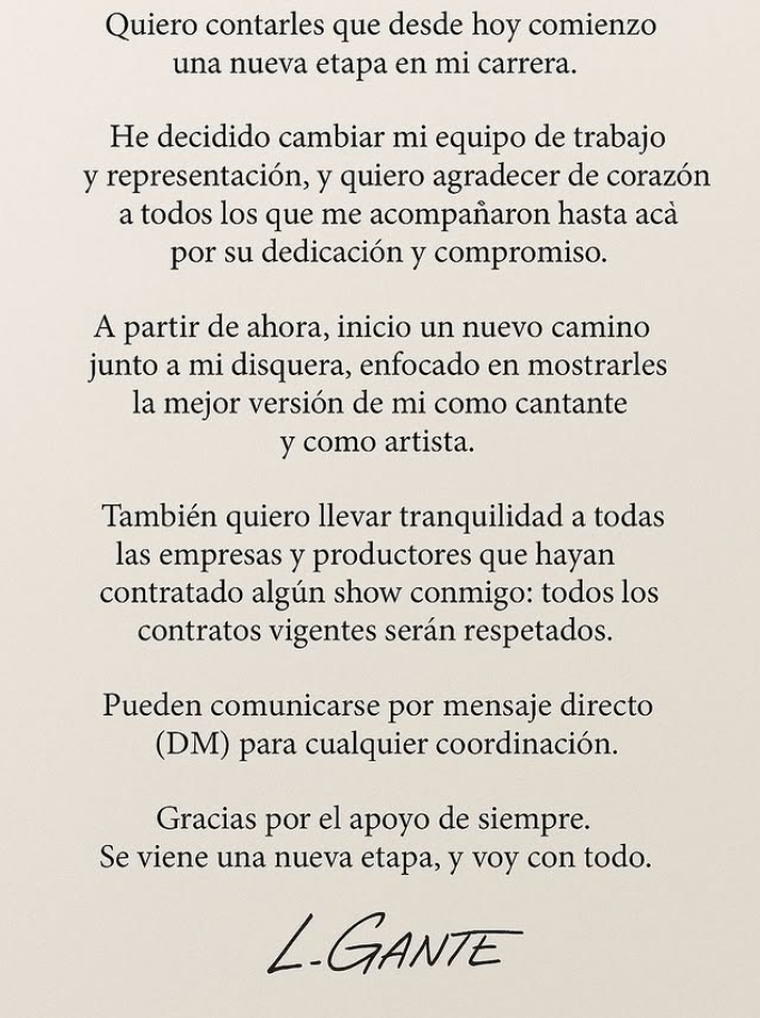 L-Gante decidió cambiar todo su equipo. Foto: Instagram/ @lgante_keloke. L-Gante decidió cambiar todo su equipo. Foto: Instagram/ @lgante_keloke.