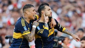 Leandro Paredes festeja el 1-0 de Boca contra River en el último Superclásico. Leandro Paredes festeja el 1-0 de Boca contra River en el último Superclásico.