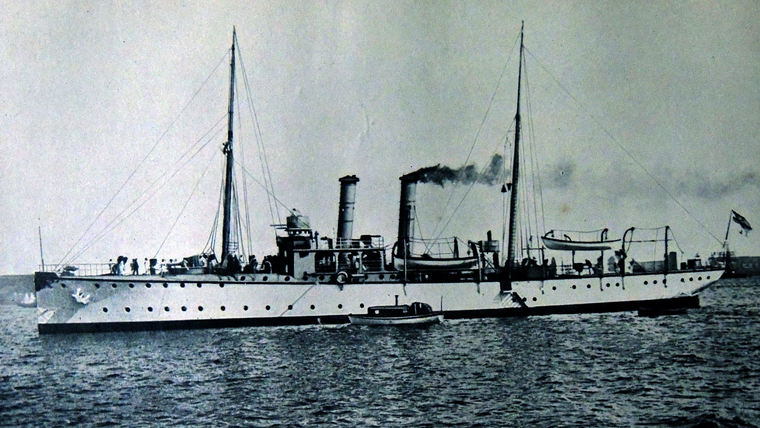El S.M.S. Panther, uno de los cañoneros que se desplegó en el contingente naval alemán durante el bloqueo a Venezuela entre 1902 y 1903. (Imagen de 1902)