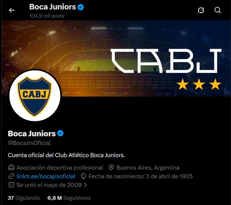 Así luce la cuenta de X de Boca con el nuevo escudo. Así luce la cuenta de X de Boca con el nuevo escudo.