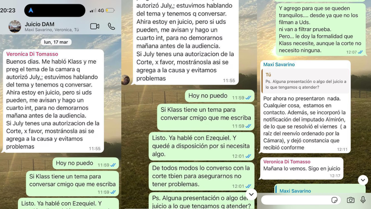 Según la interpretación de la defensa de Julieta Makintach, estos mensajes prueban que sus colegas estaban al tanto del registro audiovisual.