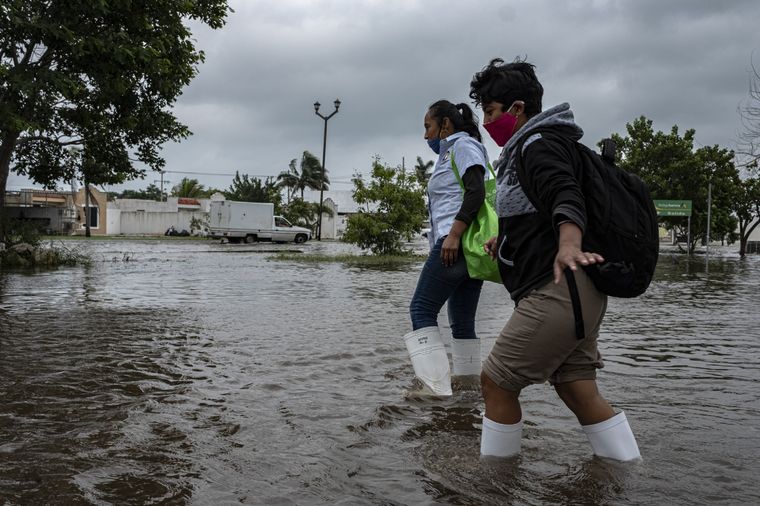 El huracán Delta en su paso por México.