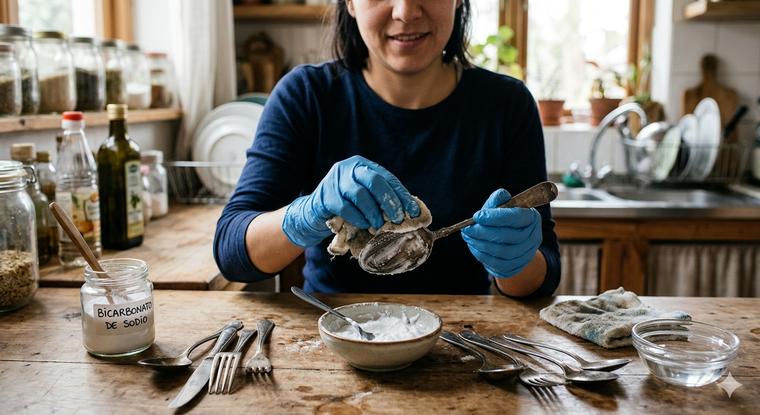 Una forma sencilla y económica de limpiar los cubiertos