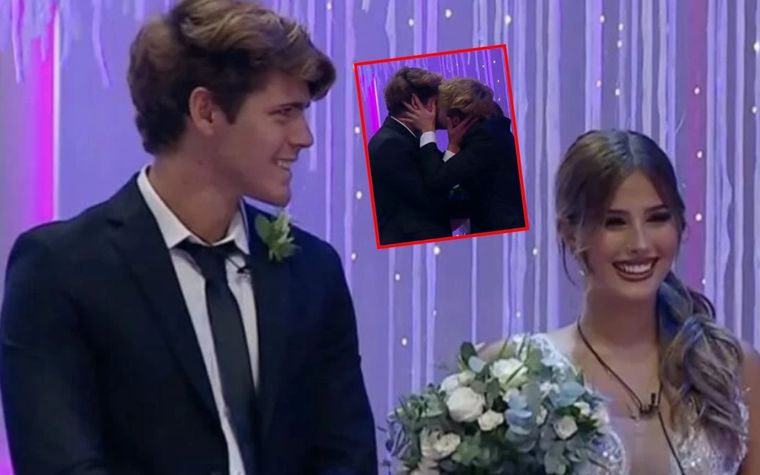 Julieta  Poggio se casó con Marcos Ginocchio y Nacho Castañares en Gran Hermano 2022. Foto: Captura TV