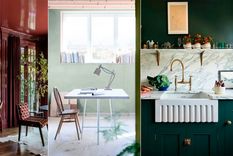 El 2025 será el año de los colores cálidos e intensos (como el bordó, rojo y verde), los colores tierra y los tonos más brillantes y relajantes, como el amarillo, la rosa yeso y el azul, respectivamente.. Foto: Marie Flanigan Interiors/Julie Soefer, Dulux, deVOL Kitchens