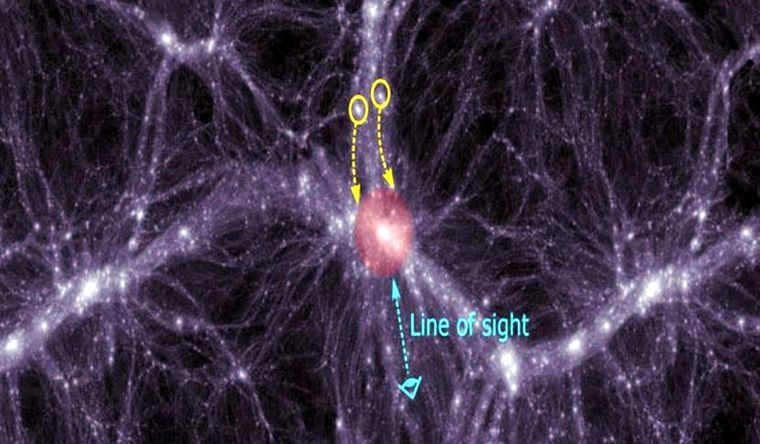Galaxias cayendo en un grupo de galaxias masivo. Foto: Dpa.