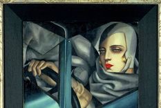 Autorretrato en la Bugatti verde