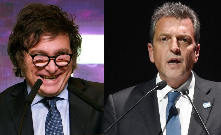 Javier Milei y Sergio Massa: uno de los dos será el próximo presidente de los argentinos Foto: Noticias Argentinas