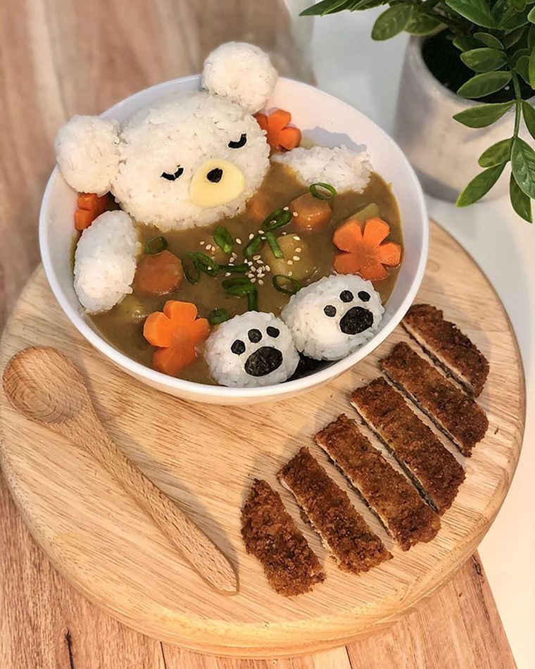 Así luce un típico plato de comida kawaii.