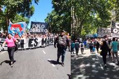 Este miércoles, cientos de manifestantes marcharon en el microcentro porteño Foto: X @Prensaobrera