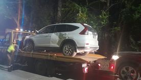 El rodado que chocó esta madrugada en Chacras de Coria. Foto: gentileza @MailenSanchez5/X