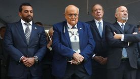 Giuliani y miembros de la administración Trump en un evento en honor a los fallecidos el 11 de septiembre del año pasado.