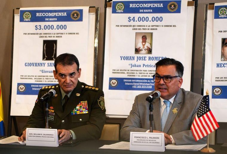 El gobierno de EE.UU. ofreció en julio recompensas por un total de US$8 millones a cambio de información sobre el paradero de dos líderes de la banda venezolana Tren de Aragua que podrían esconderse en Colombia.