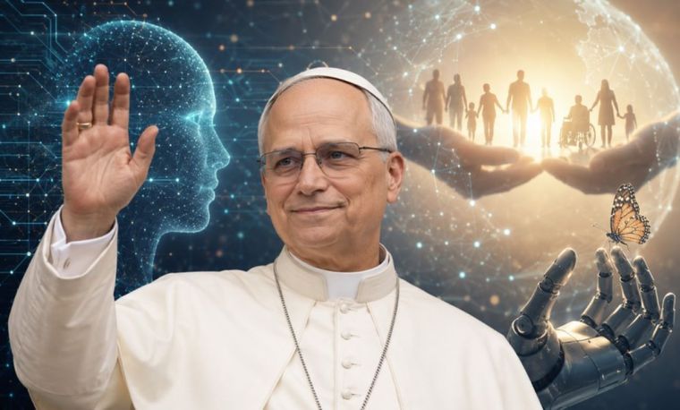 El papa XIV advierte sobre los límites de la inteligencia artificial en el mundo. Foto adn