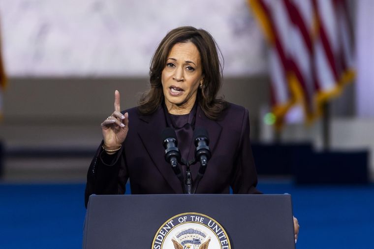 Kamala Harris se dirigió a los habitantes norteamericanos luego de la derrota ante Donald Trump. Foto: EFE