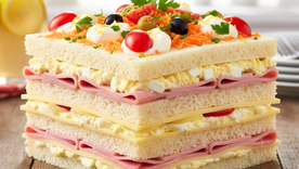 La receta de torre de miga admite infinitas combinaciones de relleno según la región. La receta de torre de miga admite infinitas combinaciones de relleno según la región.