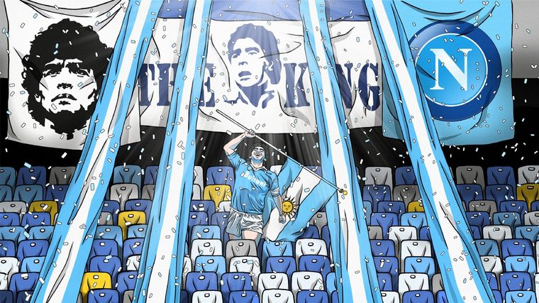 La imagen elegida para saludar a todos los argentinos Foto: SSC Napoli