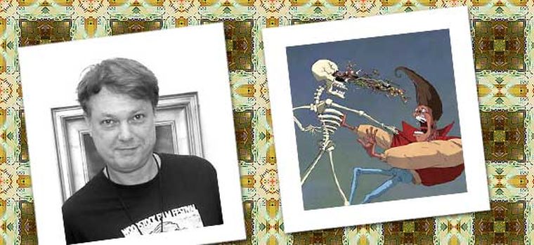 Bill Plympton junto a una de sus creaciones. Foto: web