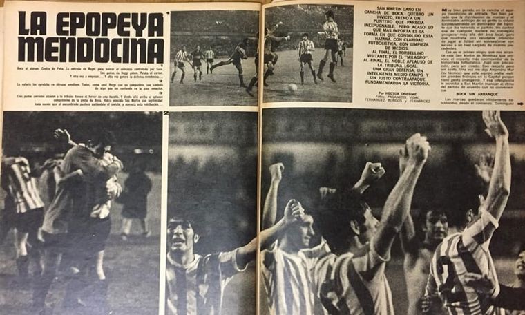 Así reflejaban los medios la victoria del equipo mendocino. Foto: Museo Emilio Menéndez