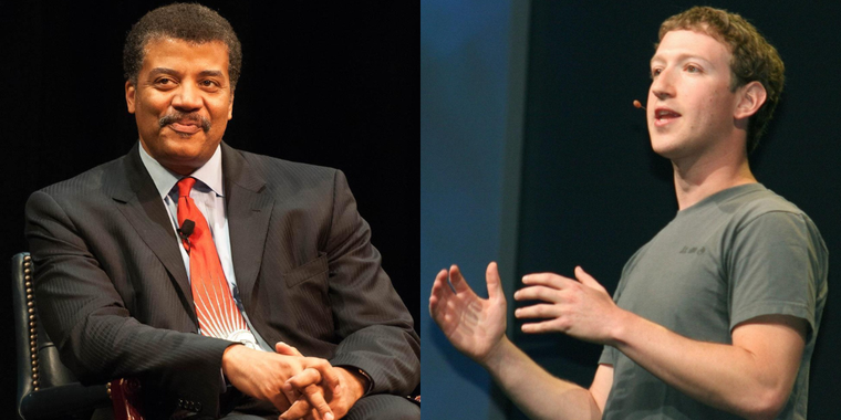 Neil deGrasse Tyson y Mark Zuckerberg