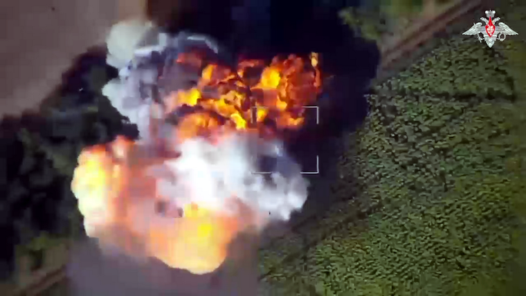 Dron kamikaze de Rusia Captura de pantalla del dron kamikaze destruyendo su objetivo. Foto: Captura de pantalla.