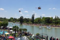 Helicópteros Lama realizarán maniobras de vuelo sobre el Lago del Parque San Martín.