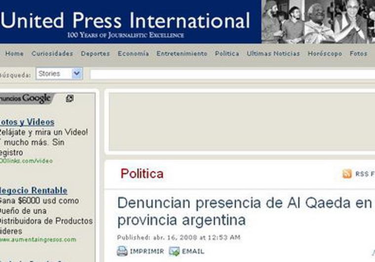 Este es el cable difundido por la agencia de noticias