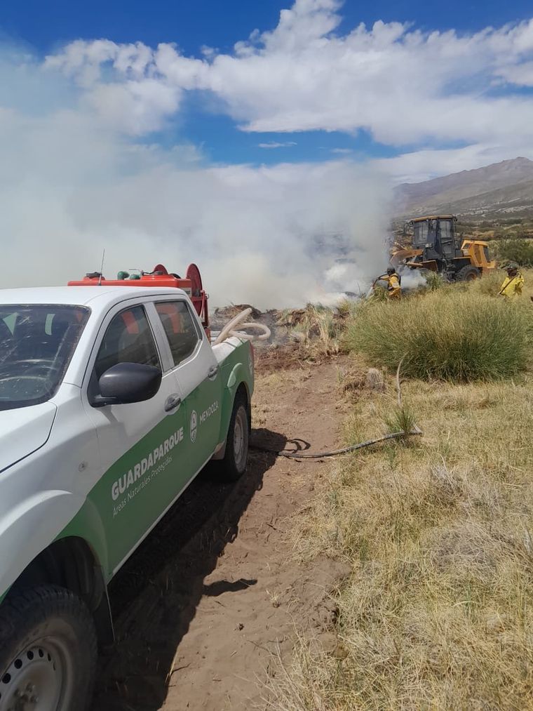 El viento reactivó el fuego en Malargüe y obligó a ampliar el operativo. Aseguran que no hay afectados. El viento reactivó el fuego en Malargüe y obligó a ampliar el operativo. Aseguran que no hay afectados.