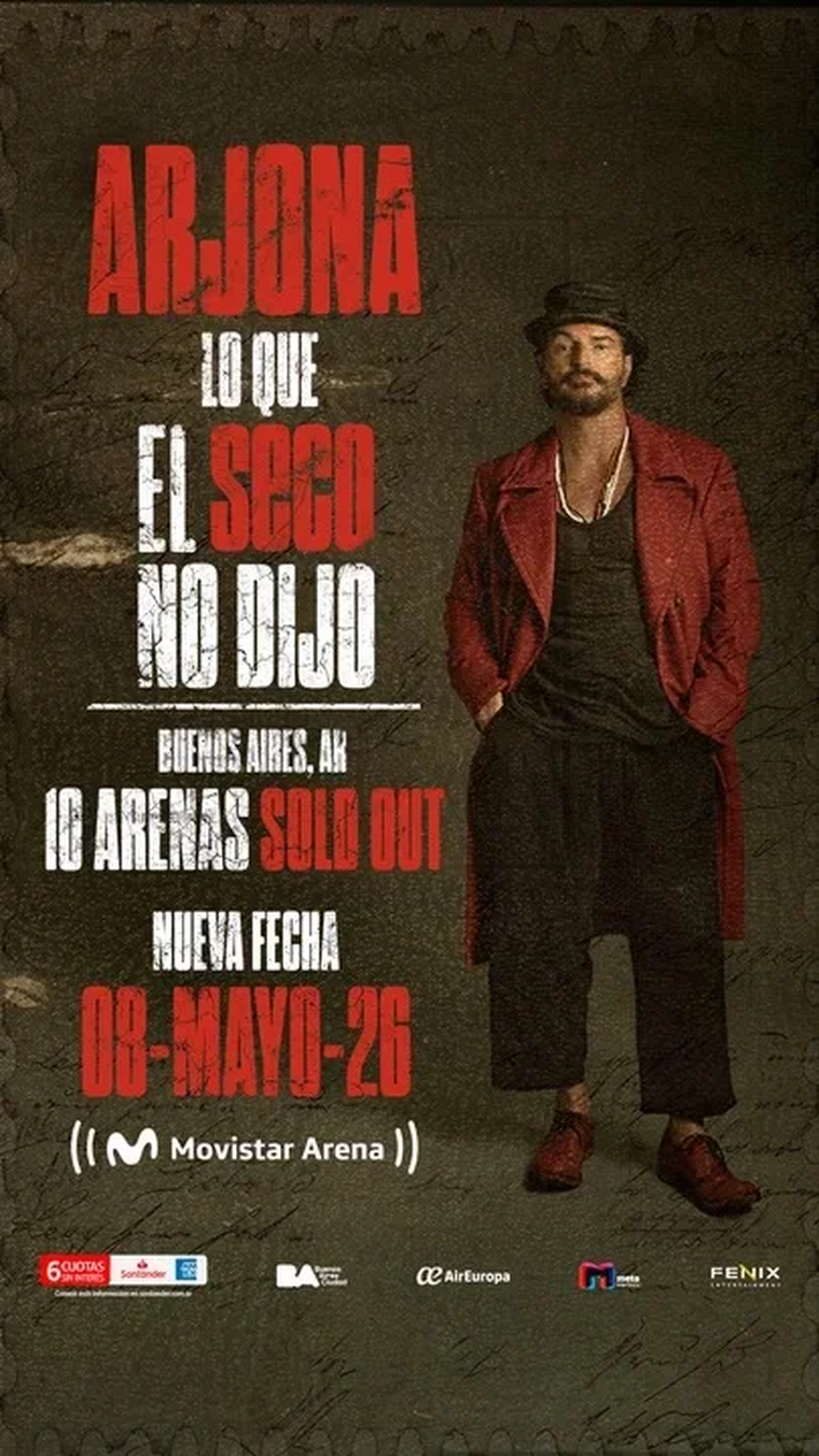 El cantautor confirmó un nuevo show en Buenos Aires por entradas agotadas. El cantautor confirmó un nuevo show en Buenos Aires por entradas agotadas.