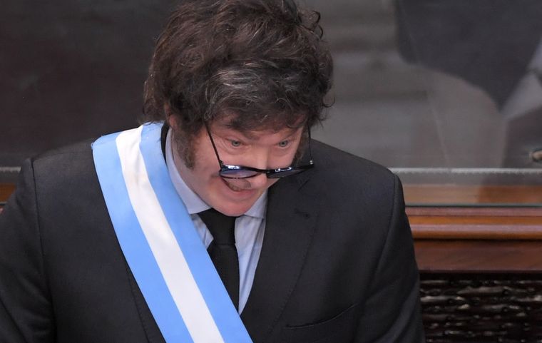 Javier Milei, tendencia en redes sociales durante su discurso Foto: Télam