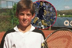 Del Potro, con 12 años, cuando prefirió el tenis sobre el fútbol. Ya de grande se dio el lujo de jugar en la Bombonera, en la despedida de su ídolo Palermo.