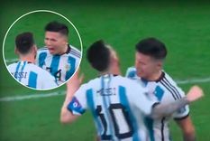 Enzo Fernández - Lionel Messi El volante tuvo una particular reacción al gol del 3 a 2 de Messi a Francia.